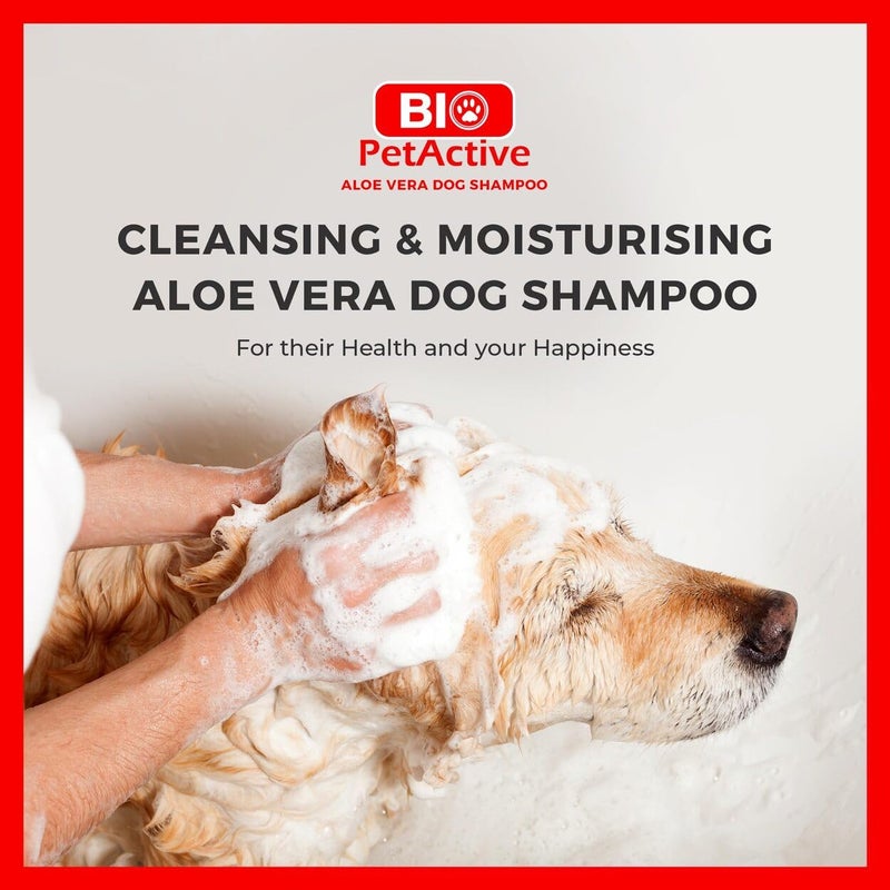 Bio PetActive شامبو بيولوجي للحيوانات الأليفة للكلاب مع مستخلص الألوة فيرا - عناية تنظيف وترطيب للبشرة الحساسة والعادية، خالي من البارابين، متوازن الحموضة + مكونات طبيعية - 13.53 أونصة سائلة - Image 2